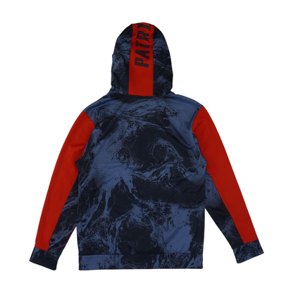 Red Color Block Hoodie Pullover