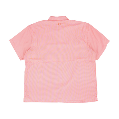 Neon Pink Houndstooth Outdoor Button Down