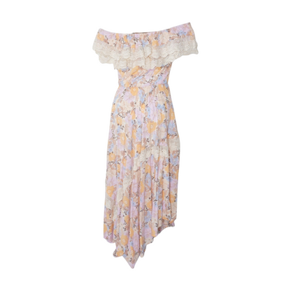 Beige Floral Maxi Dress
