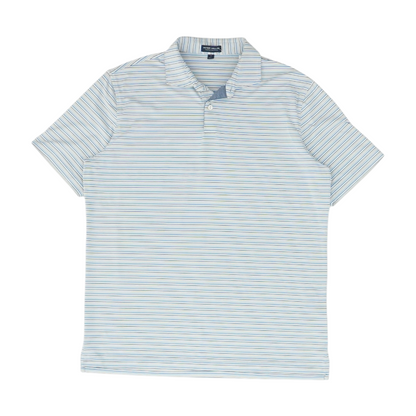 Blue Striped Short Sleeve Polo