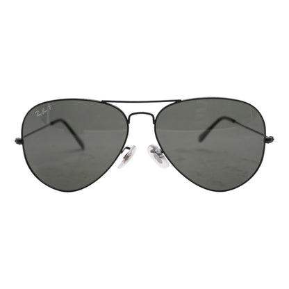 Black Large Metal Aviator Sunglasses