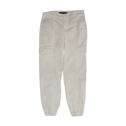 White Solid Cargo Pants