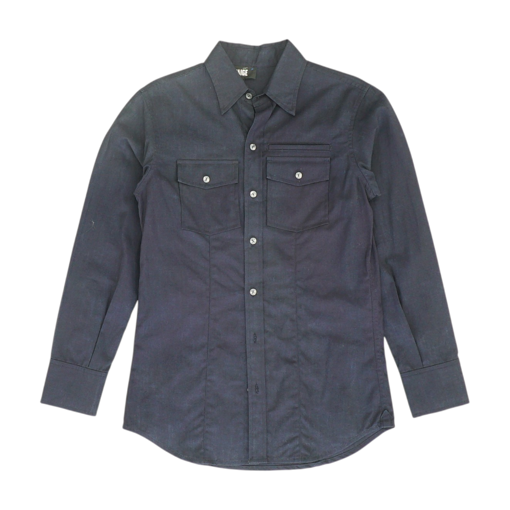 Navy Solid Long Sleeve Button Down