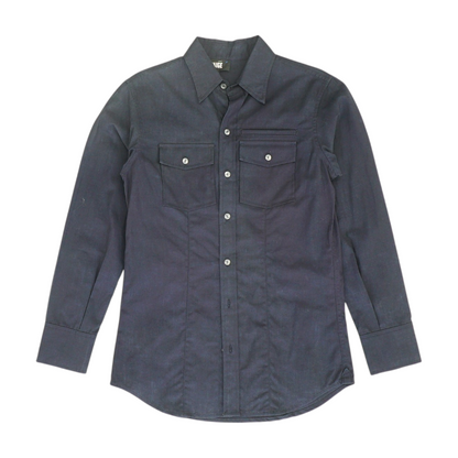 Navy Solid Long Sleeve Button Down