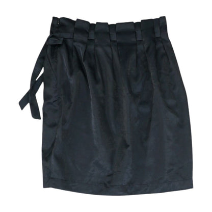 Black Solid Mini Skirt