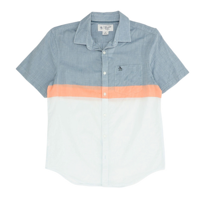 Multi Color Block Short Sleeve Button Down