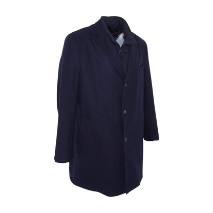 Navy Delroy Wool Topcoat