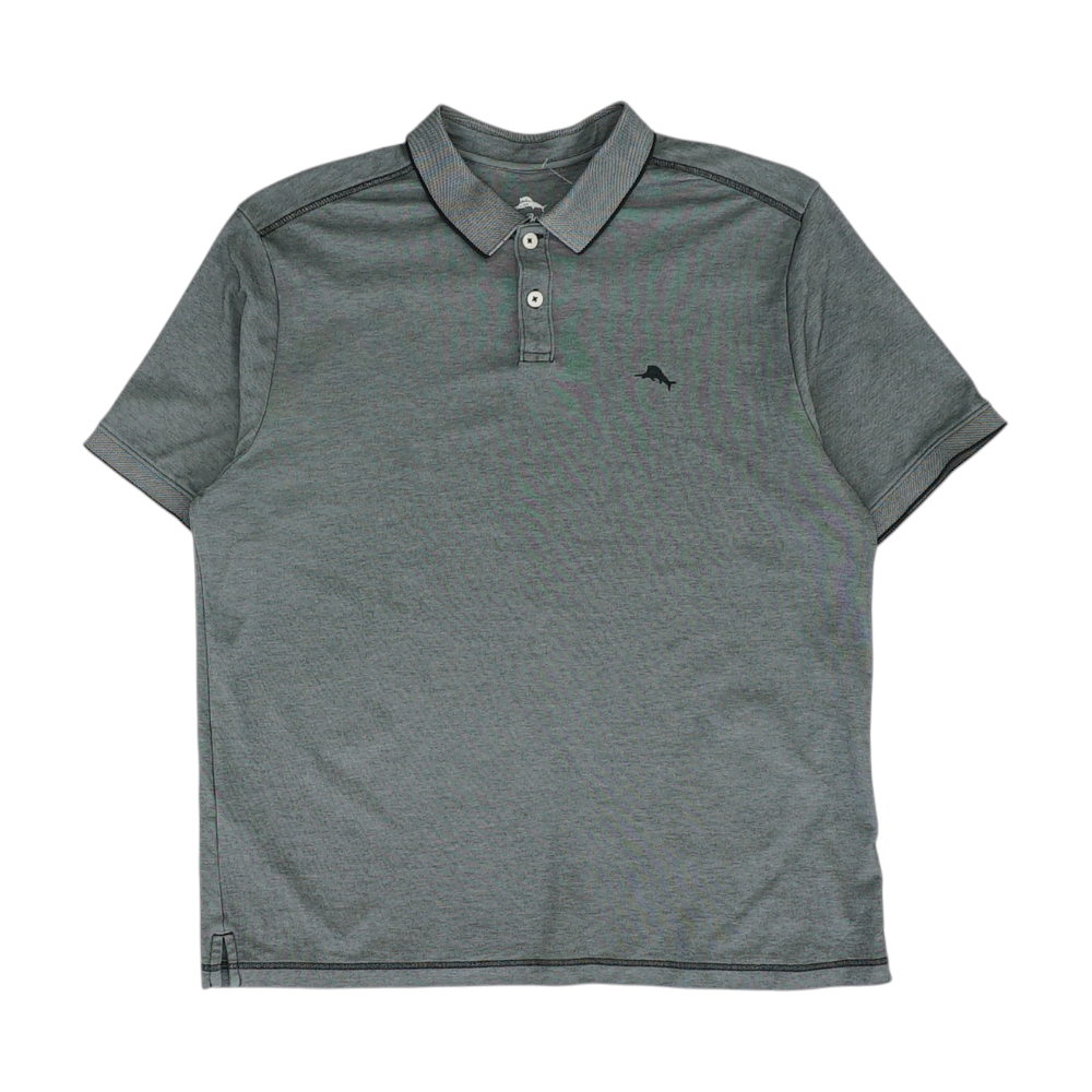 Gray Solid Short Sleeve Polo