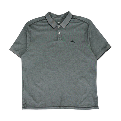 Gray Solid Short Sleeve Polo