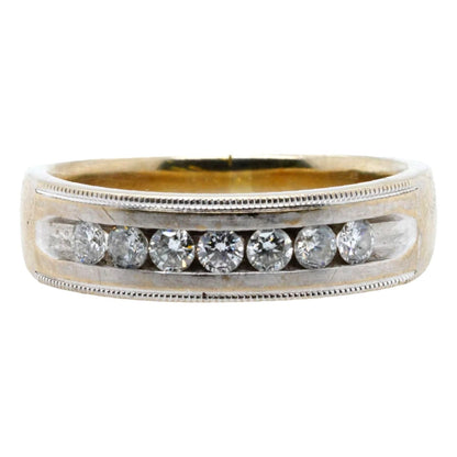 14K White Gold Channel Set Diamond Band