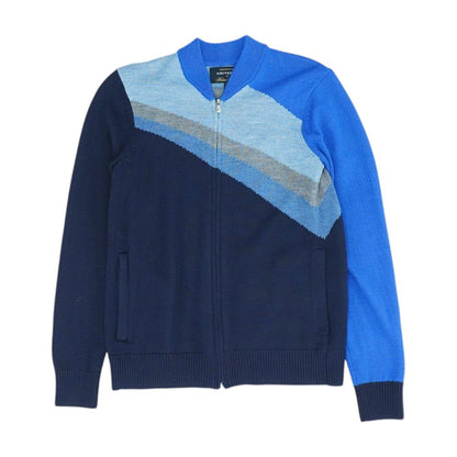 Navy Color Block Cardigan Sweater
