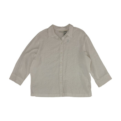 White Solid Button Down