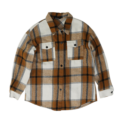 Brown Plaid Flannel Button Down
