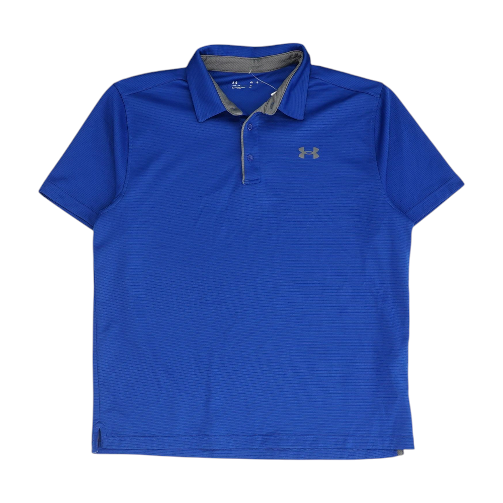 Blue Solid Short Sleeve Polo