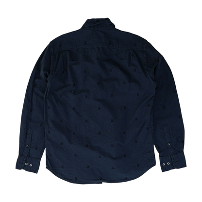 Natural Titanium Solid Long Sleeve Button Down