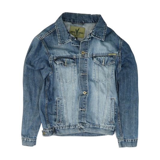 Blue Solid Denim Jacket