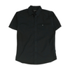Black Solid Short Sleeve Button Down