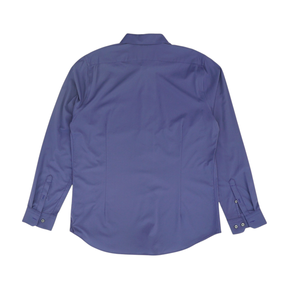 Purple Solid Long Sleeve Button Down