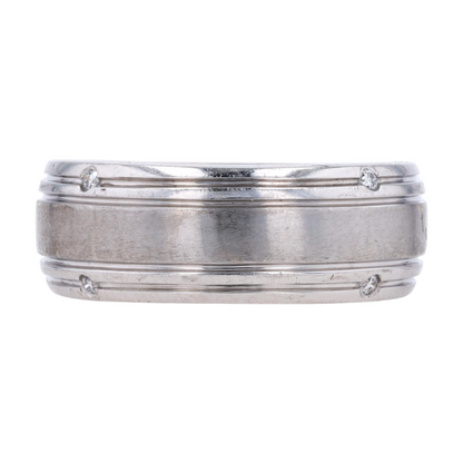 14K White Gold Diamond Band