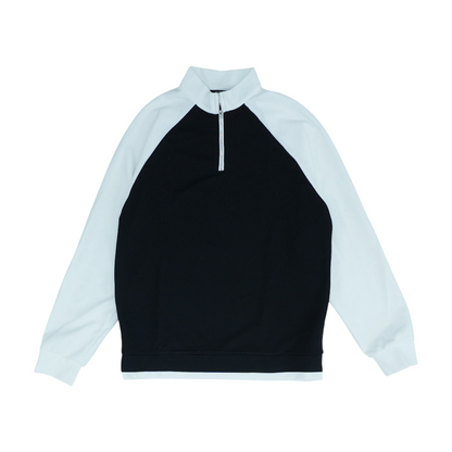 Black Color Block 1/4 Zip Pullover