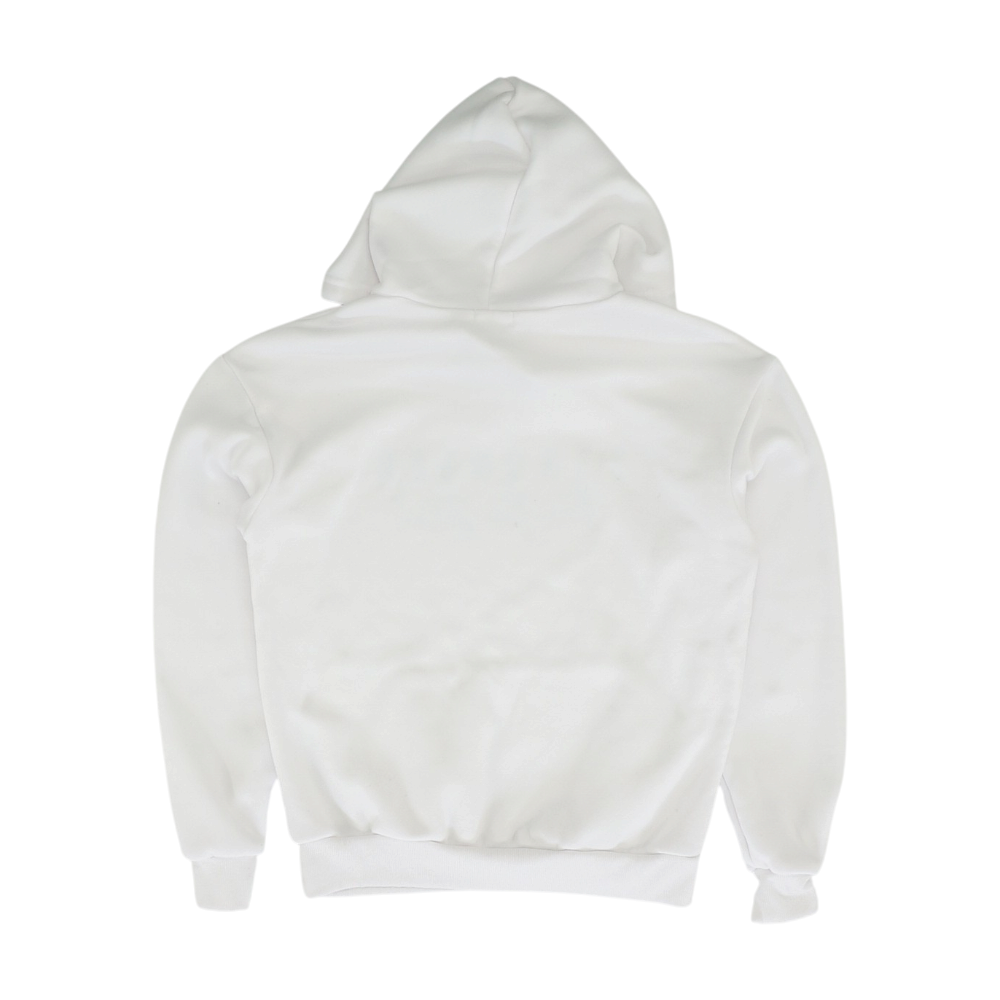 White Solid Hoodie Pullover