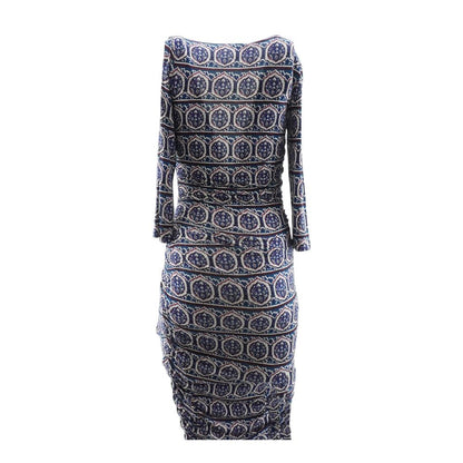 Blue Graphic Midi Dress
