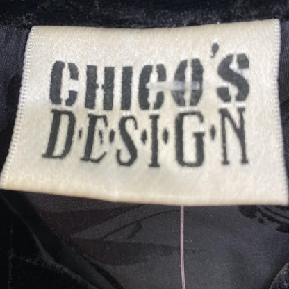 Chico's Vintage Black Design Velvet Full Zip Vest – Image 3