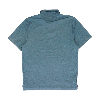 Blue Solid Short Sleeve Polo