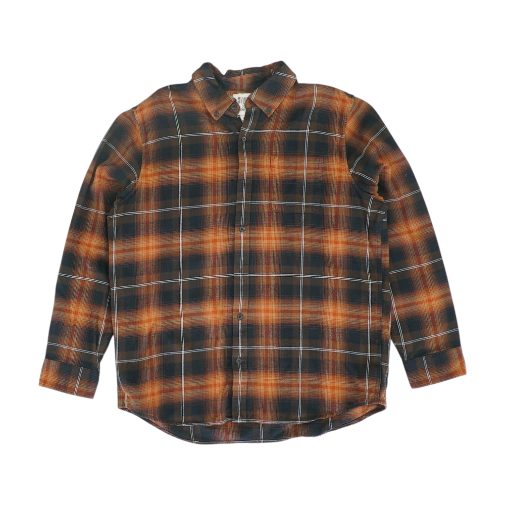 Orange Plaid Flannel Button Down