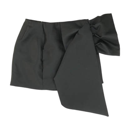 Black Solid Mini Skirt