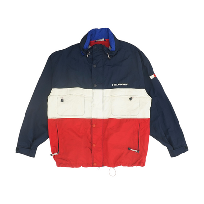 Navy Color Block Rain Jacket