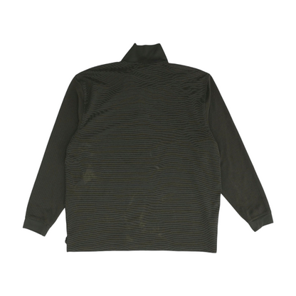 Charcoal Striped Long Sleeve Polo