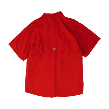 Red Plus Size Outdoor Button Down