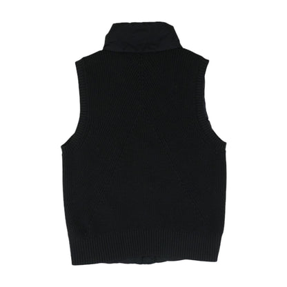 Black Solid Puffer Vest