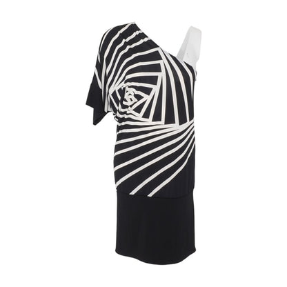 Black Graphic Mini Dress