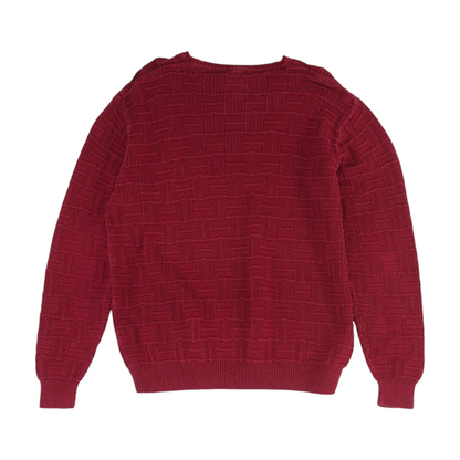 Vintage Red Solid Pullover Sweater
