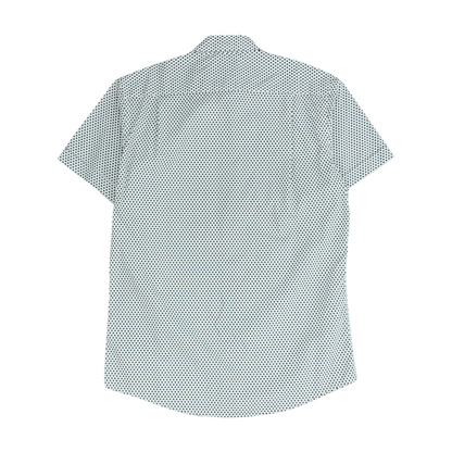 White Floral Short Sleeve Button Down
