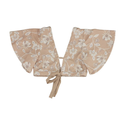 Beige Floral Short Sleeve Blouse