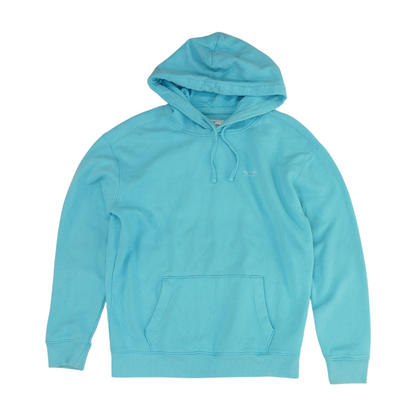 Blue Solid Hoodie Pullover