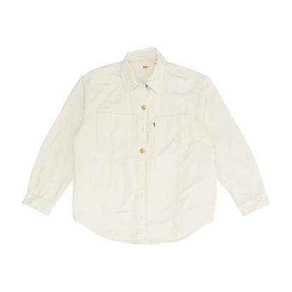 Ivory Solid Denim Jacket