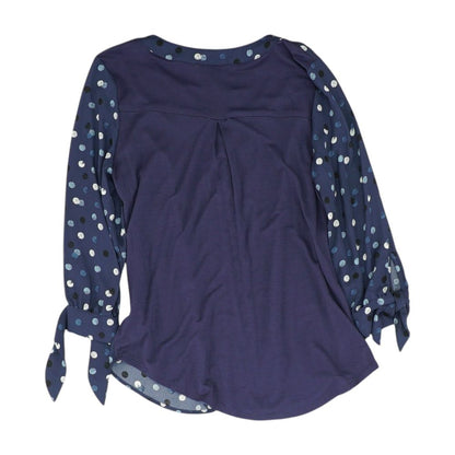 Blue Polka Dot 3/4 Sleeve Blouse