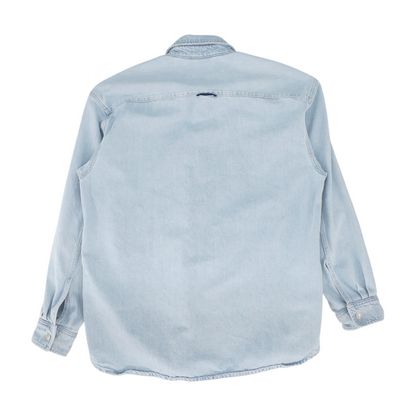 Blue Solid Denim Jacket