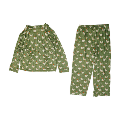 Green Graphic Pajama Set