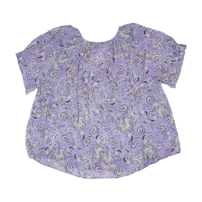 Purple Plus Size Floral Blouse