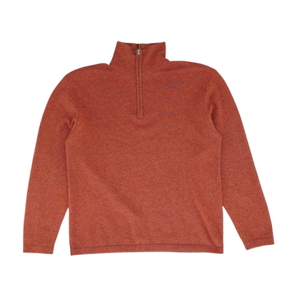 Red Solid 1/4 Zip Sweater