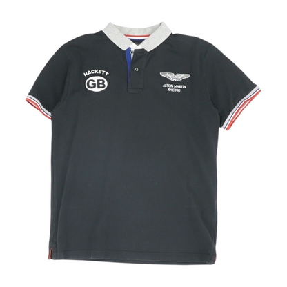 Black Solid Short Sleeve Polo