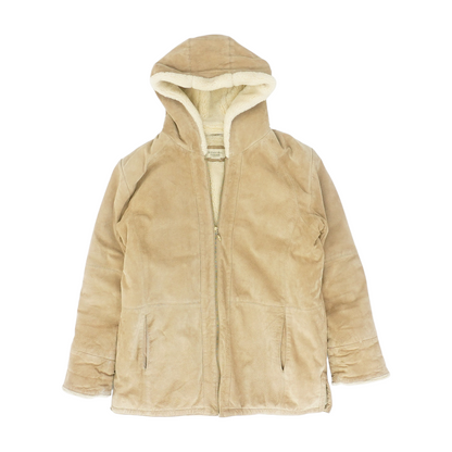 Tan Solid Leather Jacket