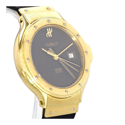 Women's 18K Gold Case With Black Silicone Band Watch