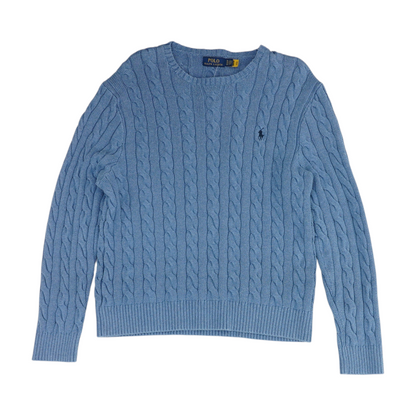Blue Solid Pullover Sweater