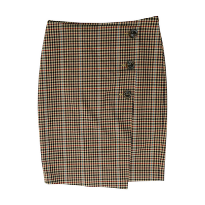 Khaki Petite Check Mini Skirt